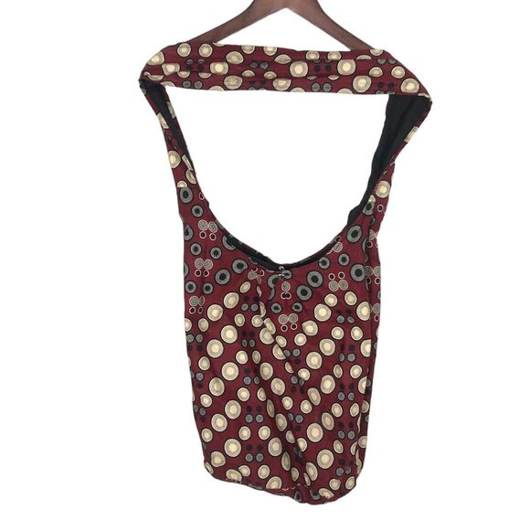 African Print Red Cream Black Circle Crossbody Bag Purse - Picture 1 of 4